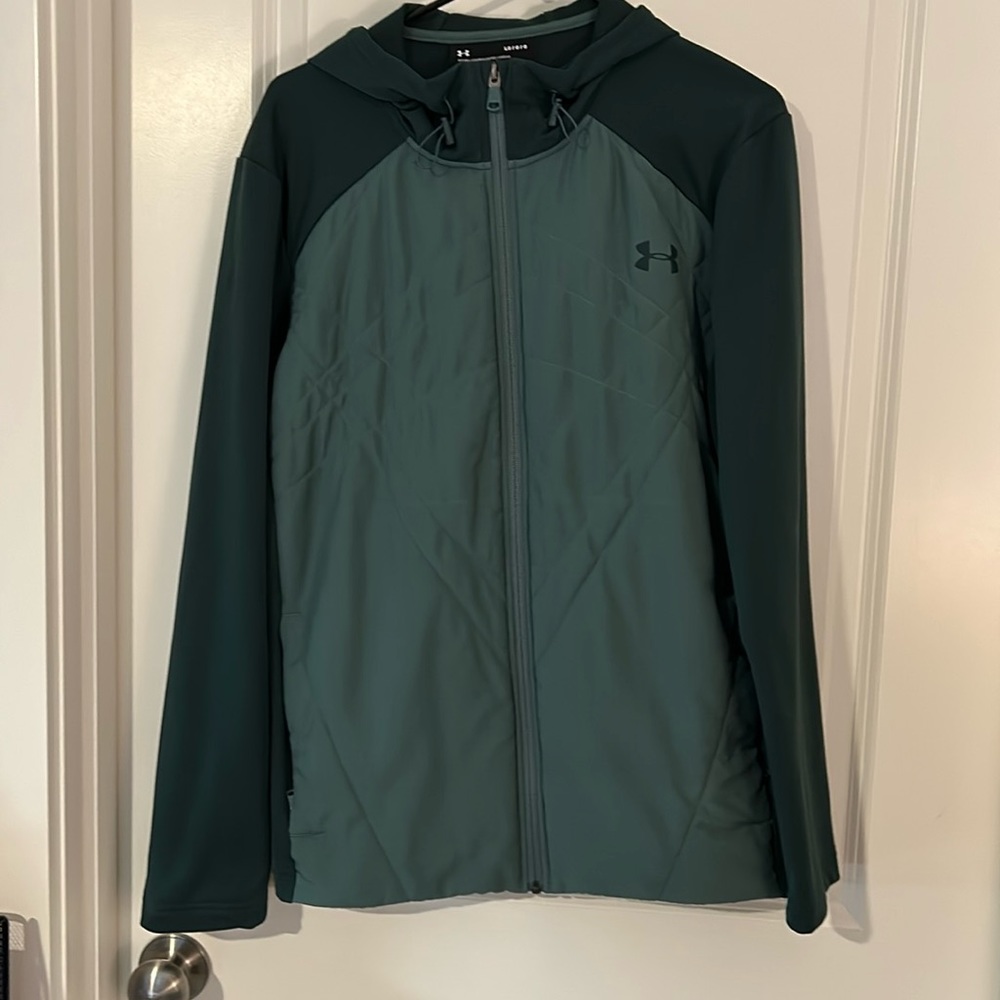 Men’s Large Fitted Under Armour green jacket - worn once